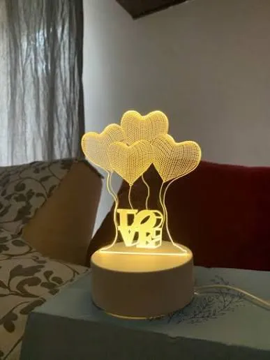 Veilleuse 3D En Forme LOVE LED